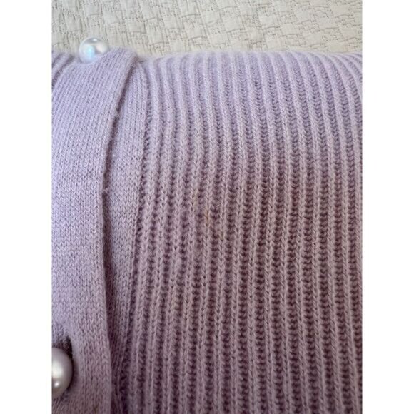 Ravella Valentina Cashmere Cardigan Lavender Lilac Womens Size XL Pearl Buttons - Picture 13 of 16